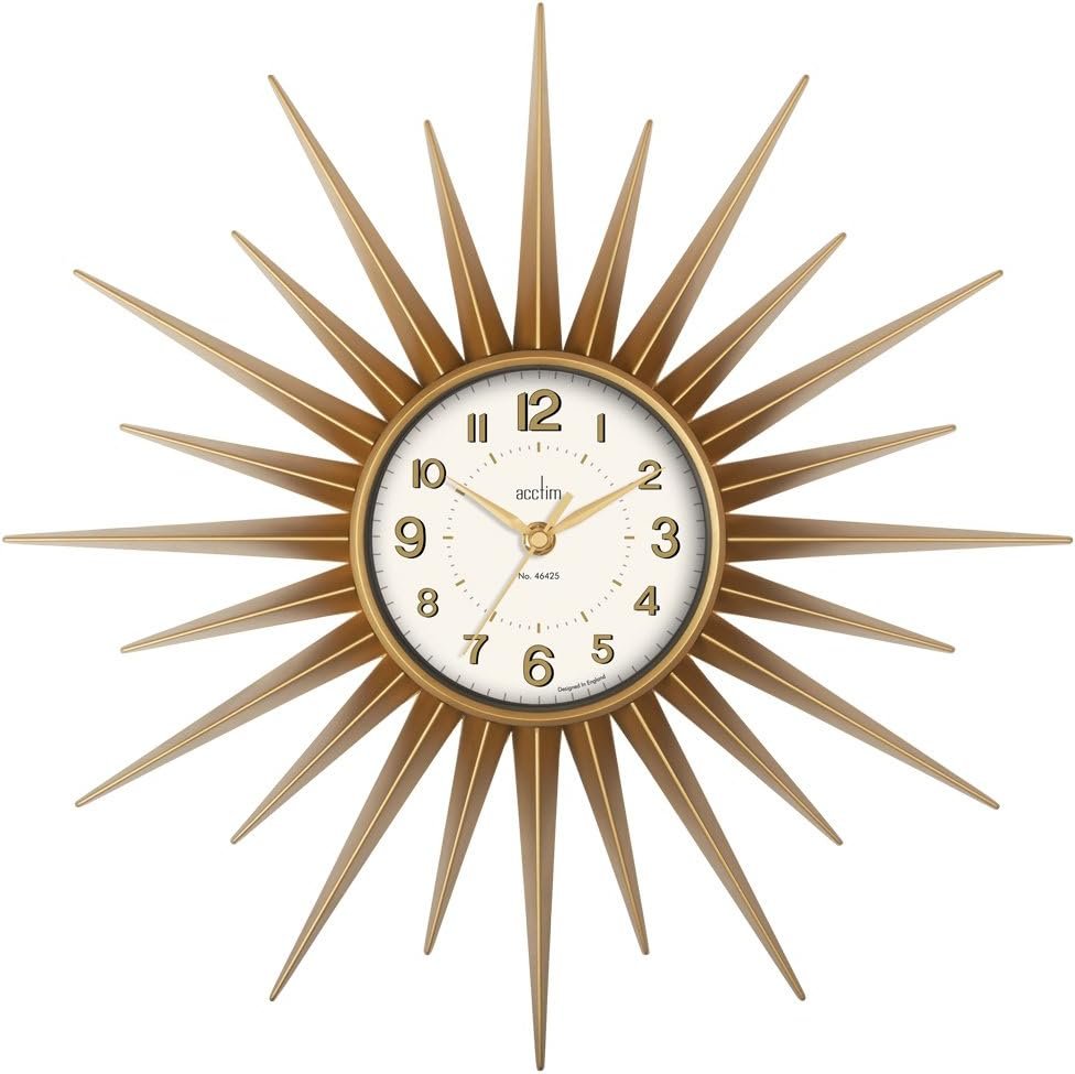 muyika Energico antique gold desk clock styled on a home office shelf