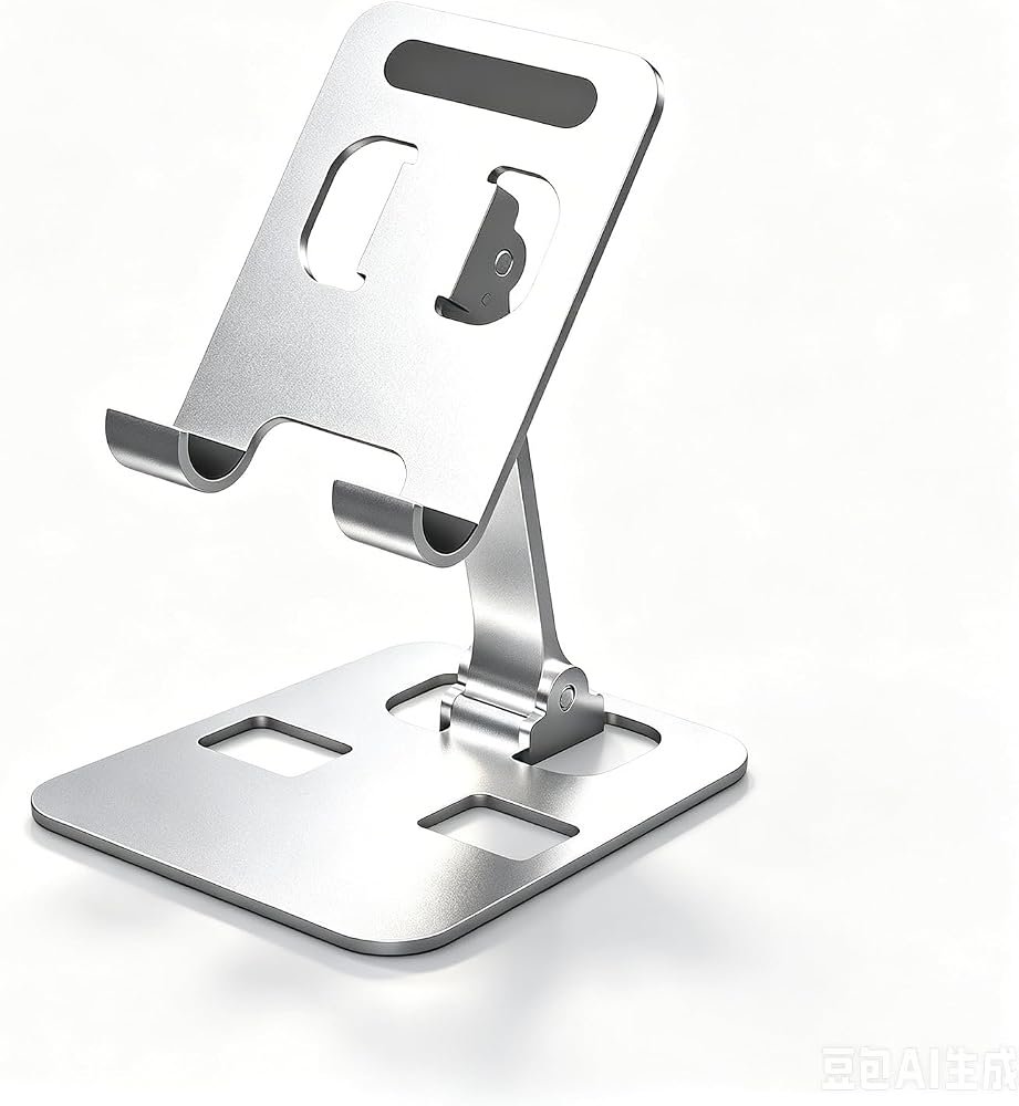 Nulaxy gold aluminium foldable phone stand on a white and gold home office desk
