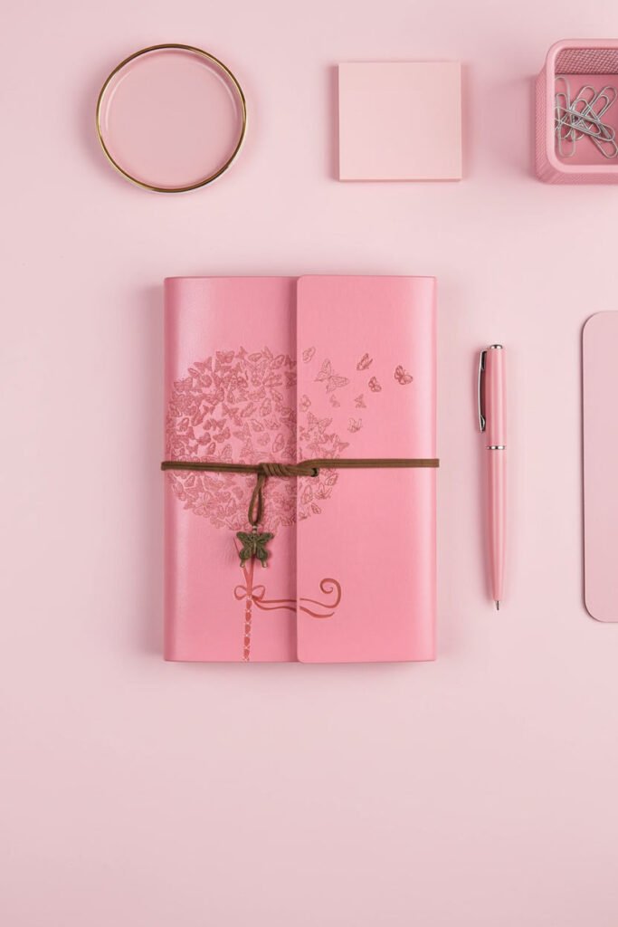 Pink Journal / Notebook for a pink WFH aesthetic workspace